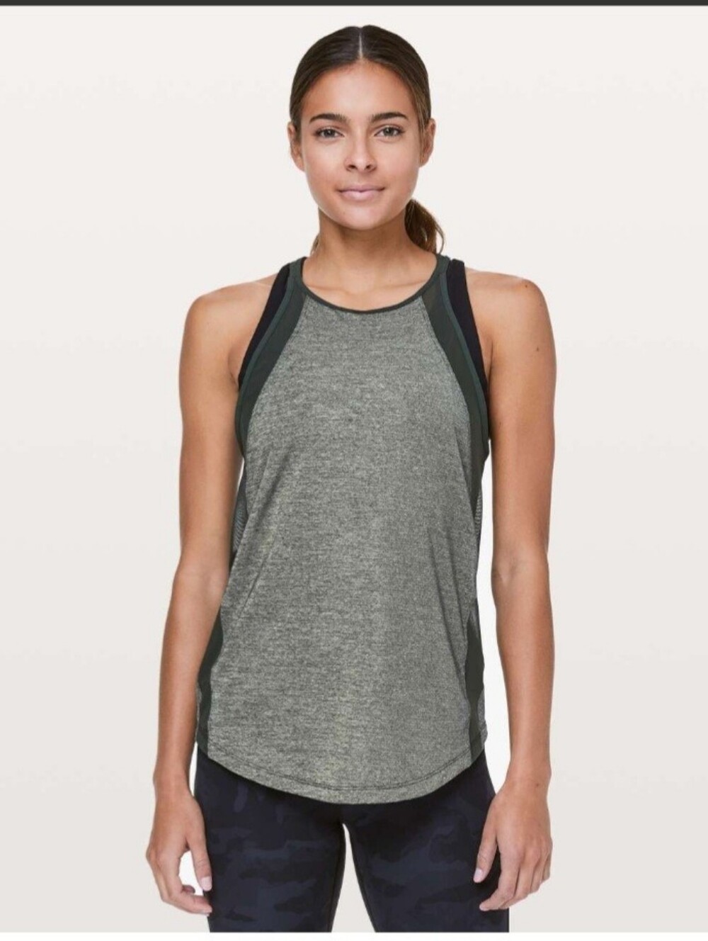 Lululemon Run Off-Route Tank💚Heathered Camo Green / Camo Green